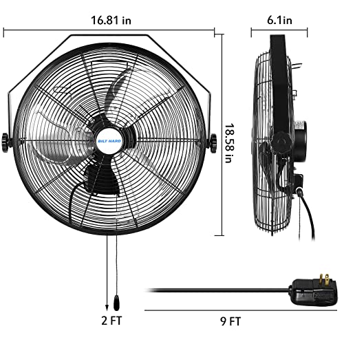 BILT HARD 3000 CFM 14 in. Outdoor Wall Mount Fan, 3Speed Waterproof