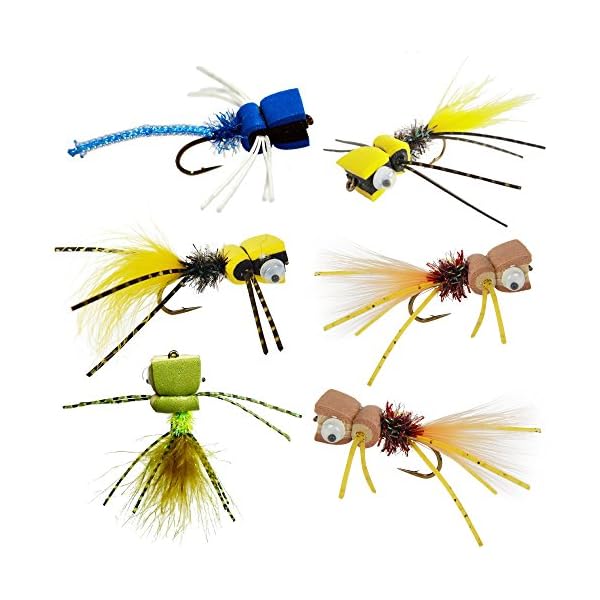 Bass-Panfish-Popper-Assortment-6-Flies-with-Fly-Cup