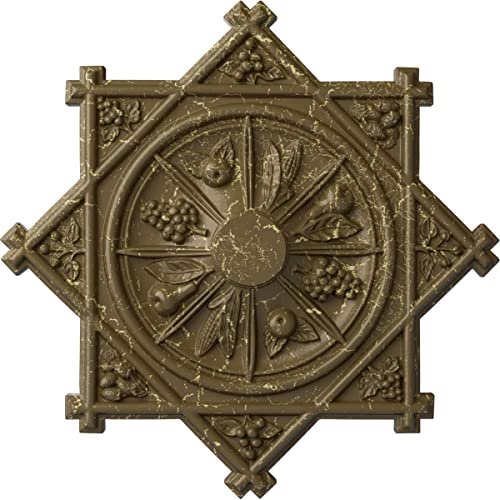 Ekena Millwork CM38ANMMC Antilles Ceiling Medallion, Mississippi Mud Crackle