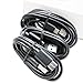 Three (3) Samsung Galaxy S8 S8+ Motorola Droid Z / Z Force / Play / Google Pixel / Pixel XL LG G5 G6 USB-C Fast Data Charging Cables Nexus 6P - Black 3, 5, 10 Foot