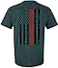 Patriot Apparel Thin Red Line Firefighter T-Shirt Tee Hero Honor Short Sleeve Design (X-Large, Dark Heather Grey)