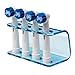 Seemii Electric Toothbrush Head Holder Head Stand Holds 1, 2, 3 or 4 Electric Toothbrush Heads, Clear Blue Acrylic 4 Head Holder, Fits Oral-B Heads (Does not fit iO Heads)