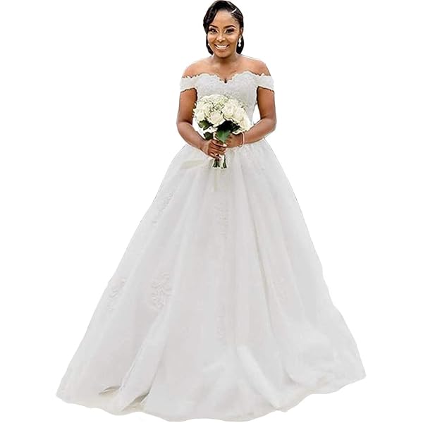 Amazon.com: Princess Off The Shoulder Wedding Dresses Bridal Ball Gown 2020  Lace Applique Wedding Dresses for Bride 2021 Ivory 16 : Clothing, Shoes &  Jewelry