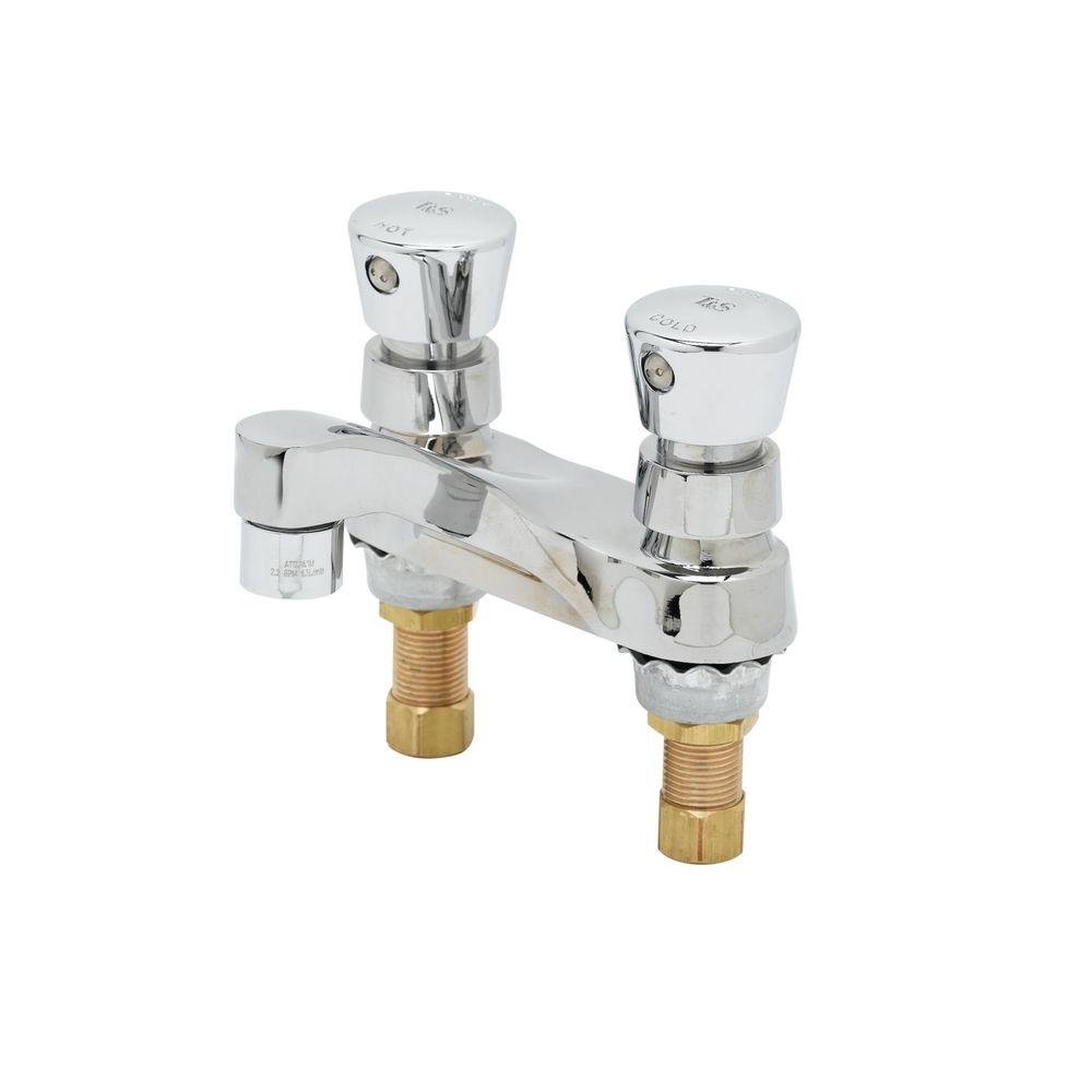 TS Brass B0831 Slow SelfClosing Centerset Lavatory Faucet, Chrome