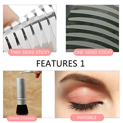 Invisible Eye Lids Lift Strips for Heavy Sagging Droopy Hooded Uneven Eyelids, Charming Rounder Eyes, 1584Pcs/5Styles/5Packs Double Eyelid Tapes, 3D Imported Medical Fiber, Instant lift Eye Lids - Thumbnail 4