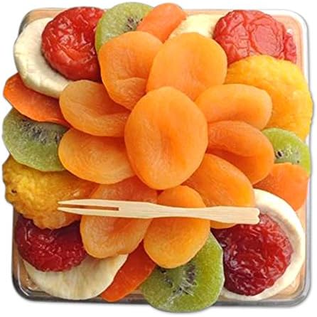 Crafted Kosher Apricot Flower Certified Kosher Dried Fruit Premium Gift Tray with Cutting Board 10 oz 1 Pack