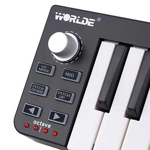 ammoon Worlde Easykey 25 Portable Keyboard Mini 25-Key USB MIDI Controller