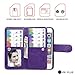 Case for iPhone 6/6S Plus,xhorizon TM FLK Premium Leather Folio Wallet Magnetic Purse Flip Book Style Multiple Card Slots Cash Case Cover for iPhone 6 Plus/6S Plus (Purple)