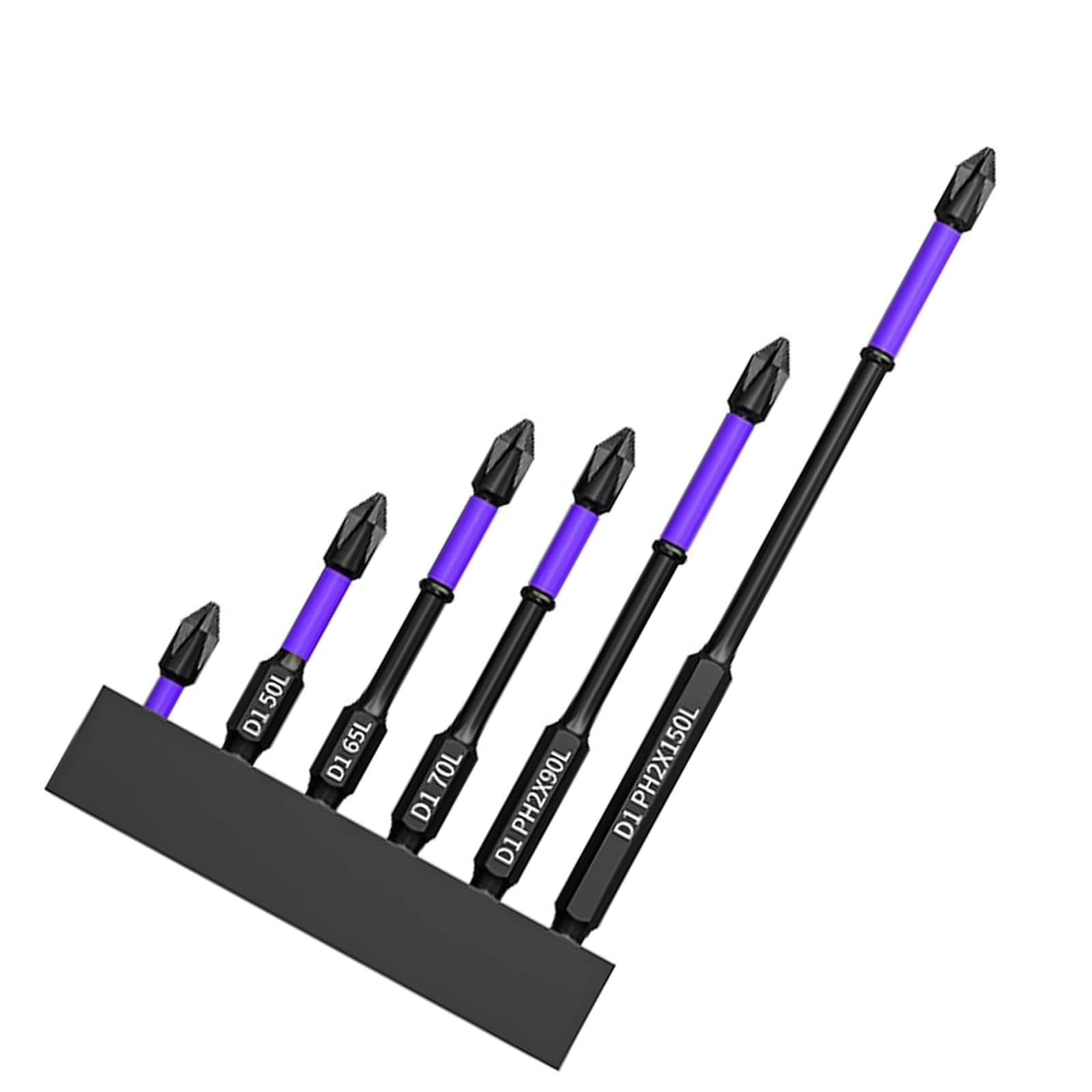 6PCS D1 Anti-Slip and Shock-Proof Bits with Phillips Screwdriver Bits Magnetic Screwdriver Bits Set, Set Strong Magnetic Impact Screwdriver, Non-Slip Screwdrivers Bits (6PCS/Set)