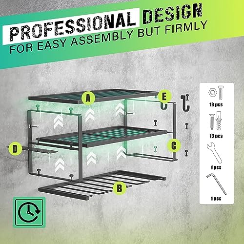 Organizador de herramientas eléctricas, soporte para herramientas de taladro eléctrico, estante de herramientas resistente, estante de herramientas de 3 capas, soporte de taladro inalámbrico,