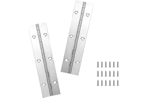 Yeecheng 2PCS Silver 6-Inch Heavy Duty Stainless Steel Piano Hinge,2" Open Width Continuous Piano Hinges for Wood Furniture Tool,Piano Cabinets, Includes Pre-Drilled Holes and Screws.