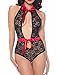 LamourLove Plus Size Lingerie Women's Sexy Lace Teddy bodysuit (Medium)