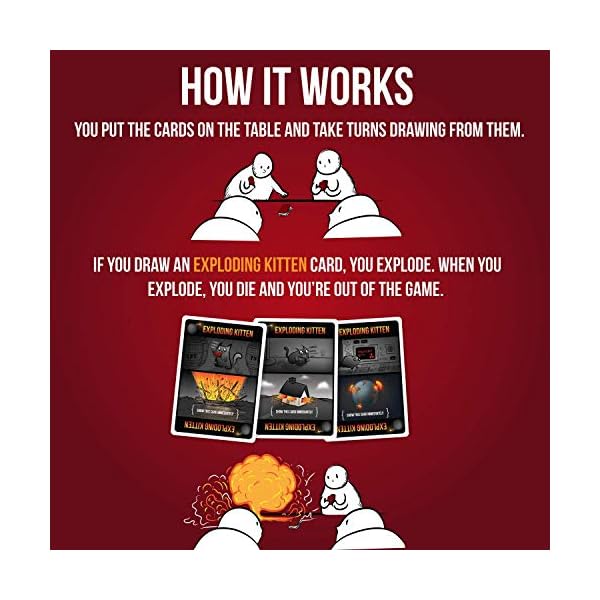 Original Edition by Exploding Kittens - Card Games for Adults Teens & Kids - Fun Family Games - A Russian Roulette Card…