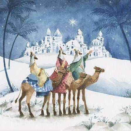 Pack of 8 Large Artistic Charity Christmas Cards from Almanac - Follow Yonder Star - Sold in Aid of The Donkey Sanctuary (ALM-ALCX0454)