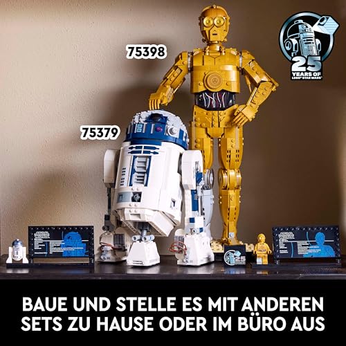 Star Wars 75398 C-3PO Figur – Sammler Modell für Erwachsene – mit Ständer, Infotafel und Minifigur zum Bauen, Spielen und Ausstellen – Geschenkidee für Fans