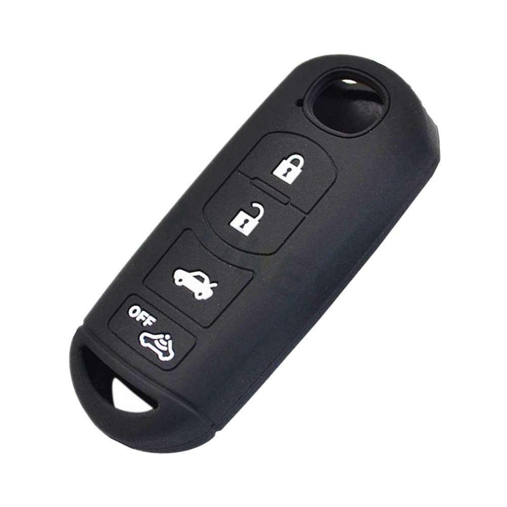 Happyit Silicone Car Key Cover Case for Mazda 2 3 5 6 CX-3 CX-5 CX-7 CX-9 Speed Miata MX5 Remote Fob 2 3 4 Buttons (4 Buttons)