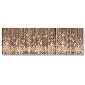 Wall26-3 Panel Canvas Wall Art- Wooden Texture Art -Giclee Painting Wall Bedroom Living Room Home Decoration - 12"x12"x3 Panels