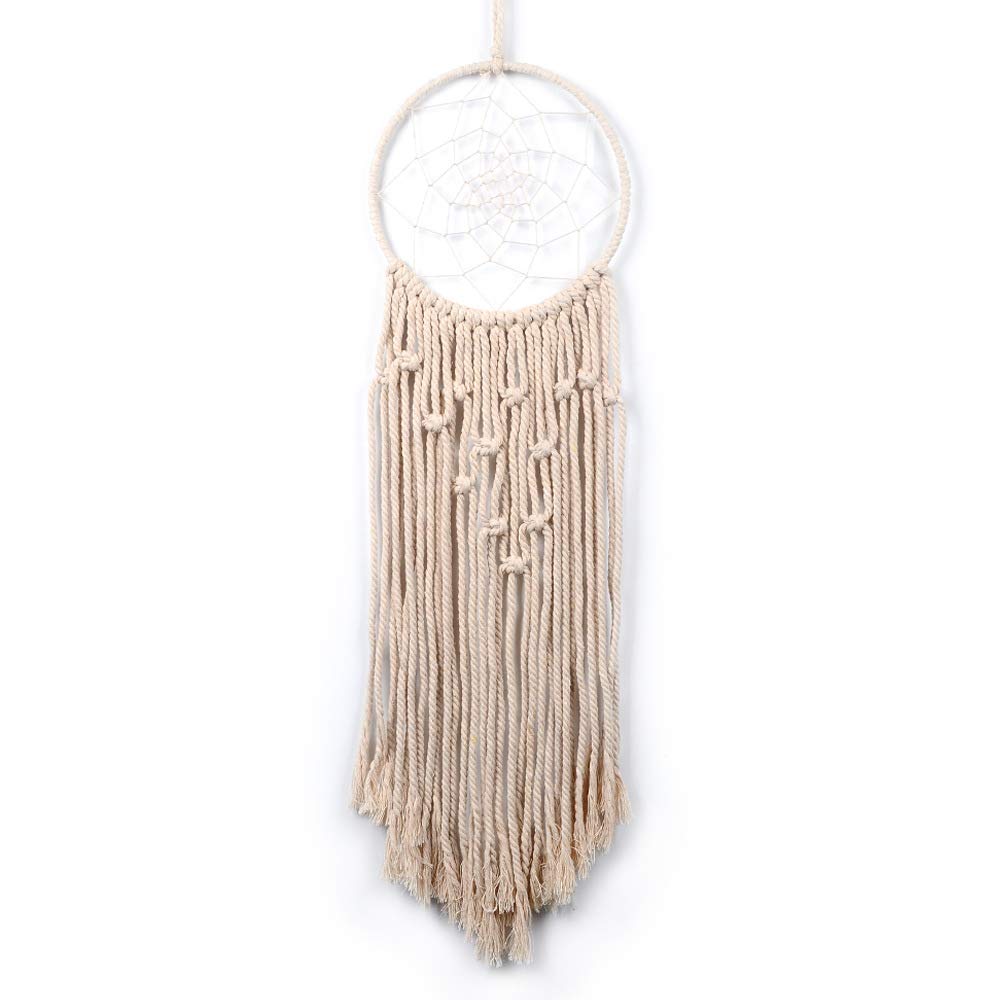Shiwaki Large Handmade Bohemian Dream Catcher Macrame Wall Hanging, Cotton Dreamcatcher Wall Art for Vintage Wedding Home Decorations, pendant decoration dream catcher