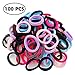FIXBODY Hair Band Ties for Kids, 100PCS Elastic Cotton Seamless 8MM Thick Hair No-Damage Band Ponytail Holders Scrunchie Perfectly for Girls & Ladies (Multi)