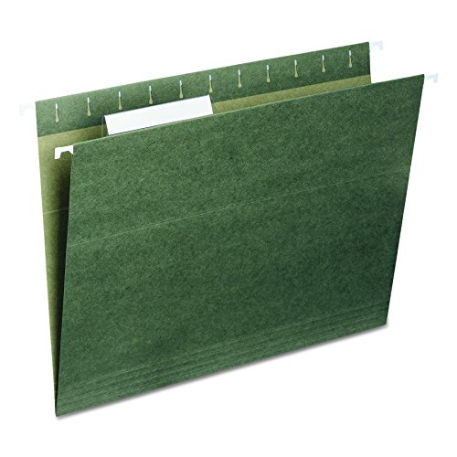 Smead Hanging File Folder, 1/3-Cut Adjustable Tab, Letter Size, Standard Green, 25 Per Box (64035)