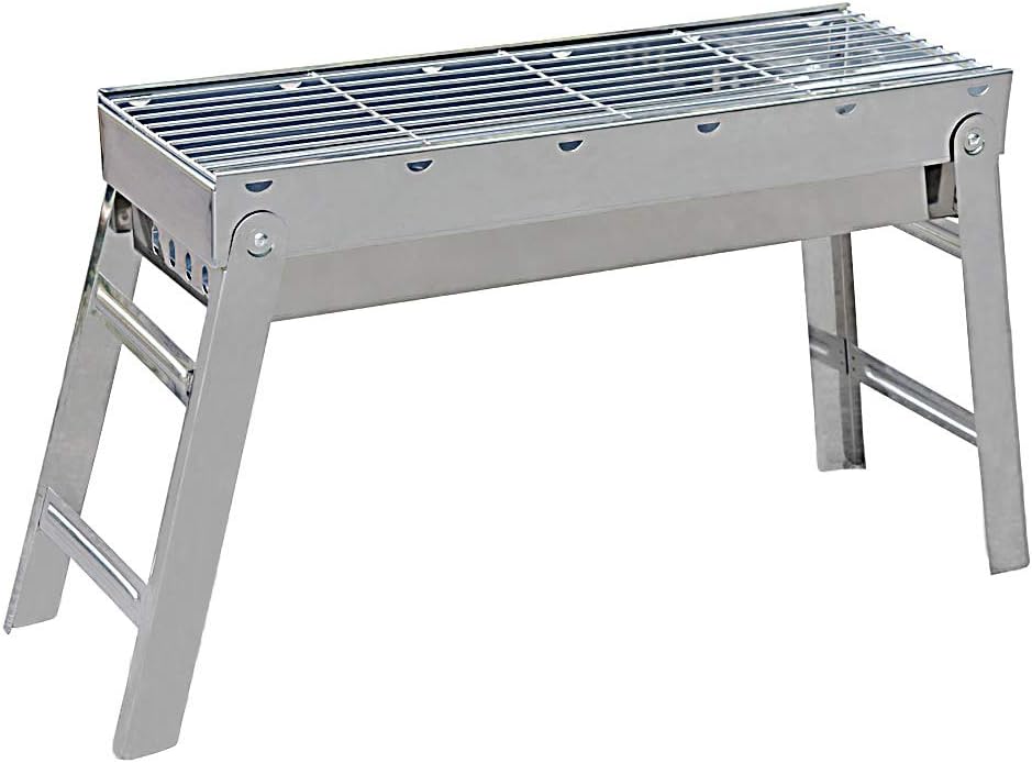 Portable Charcoal BBQ Grill - Stainless Steel Outdoor Hibachi Grill for Backyard Camping Travel Barbecue