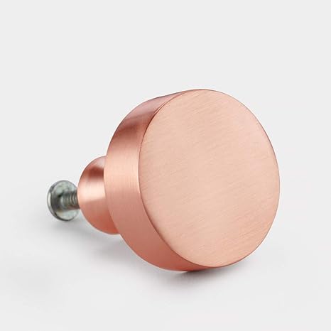 Ein Paar Verkupfert Rose Gold Massiv Gebürstetes Messing Rund Schrank