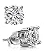UHIBROS 6 Pairs Stainless Steel Stud Earrings Set For Mens Womens Hypoallergenic Cubic/Square Zircon Earrings 18K White Gold 316L CZ Earring