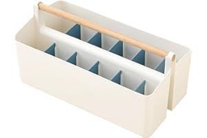 Vidifor Art Supply Organizers Caddy with Handle, Desk, Makeup Caddy and Tote (White+Blue, Large)