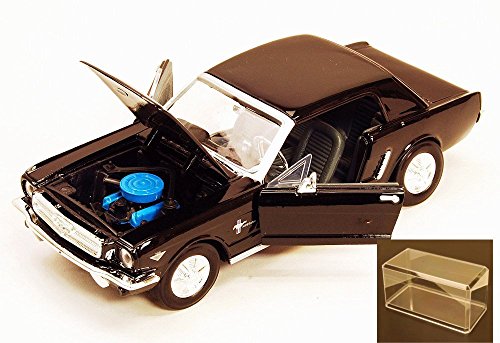 Diecast Car & Accessory Package - 1964 1/2 Ford Mustang, Black - Showcasts 73273 - 1/24 scale Diecast Model Toy Car w/display case - Thumbnail 3