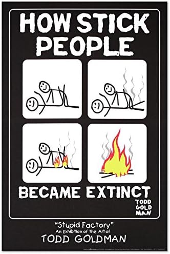 QART How Stick People Became Extinct by Todd Goldman, a Fine Art Poster; Size 24x36