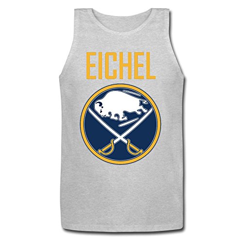 Mens Jack Eichel 15 With Buffalo Sabres Logo Basic Cotton Tank Top Jersey Tank