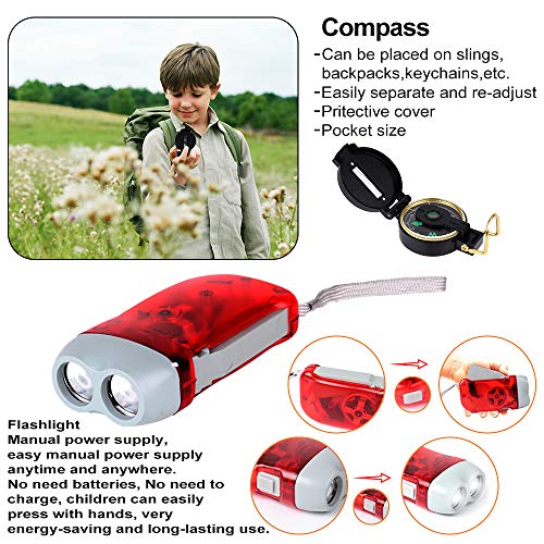 Outdoor Explorer Kit, 25 PCS Nature Exploration Kit & Bug Catcher Kit with Binoculars, Critter Case, Insects, Flashlight, Compass, Magnifying Glass, Outdoor Toys Gift for Boys & Girls Age 3