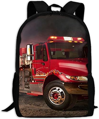 Fire Truck Wallpaper Interest Print Custom Unique Casual Backpack School Bag Travel Daypack Gift