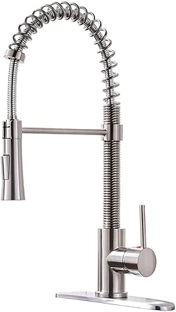 Kingo Home Lead Free Stainless Steel Single Lever Handle Pull Down