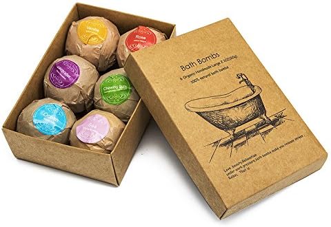 DOZZZ Bath Salt Bombs Gift Set: 6-Pack Set of 2.1oz Handmade Bath Balls for Lush Relaxation| Assorted Scent Moisturizing Spa Bathbombs| Organic Cruelty Free Essential Oils Fizzies| Great Gifting Idea