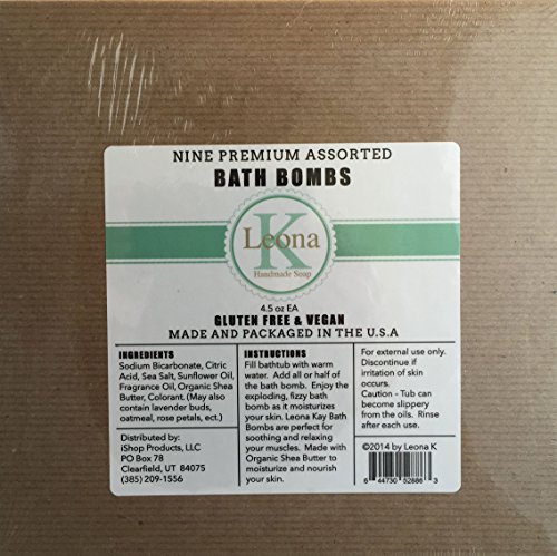 Premium 4.5 oz Lush Bath Bombs by Leona Kay with Organic Shea Butter