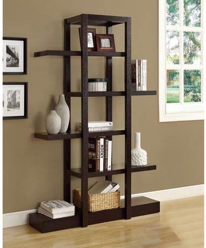 Hawthorne Ave Bookcase - 71H / Cappuccino Open Concept Display Étagère
