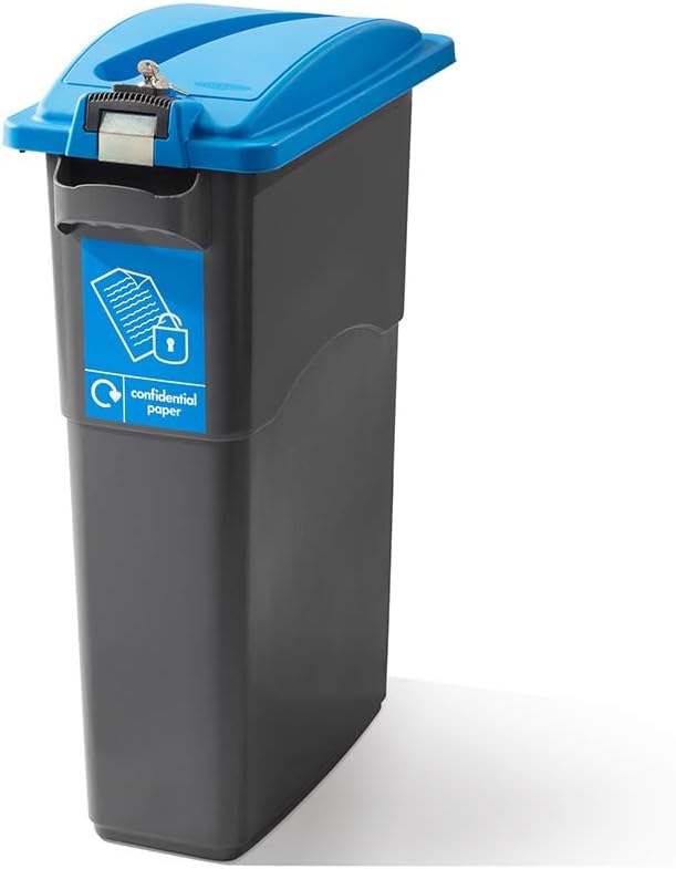 Ecosort Maxi Recycling Bin with Blue Secure Lid