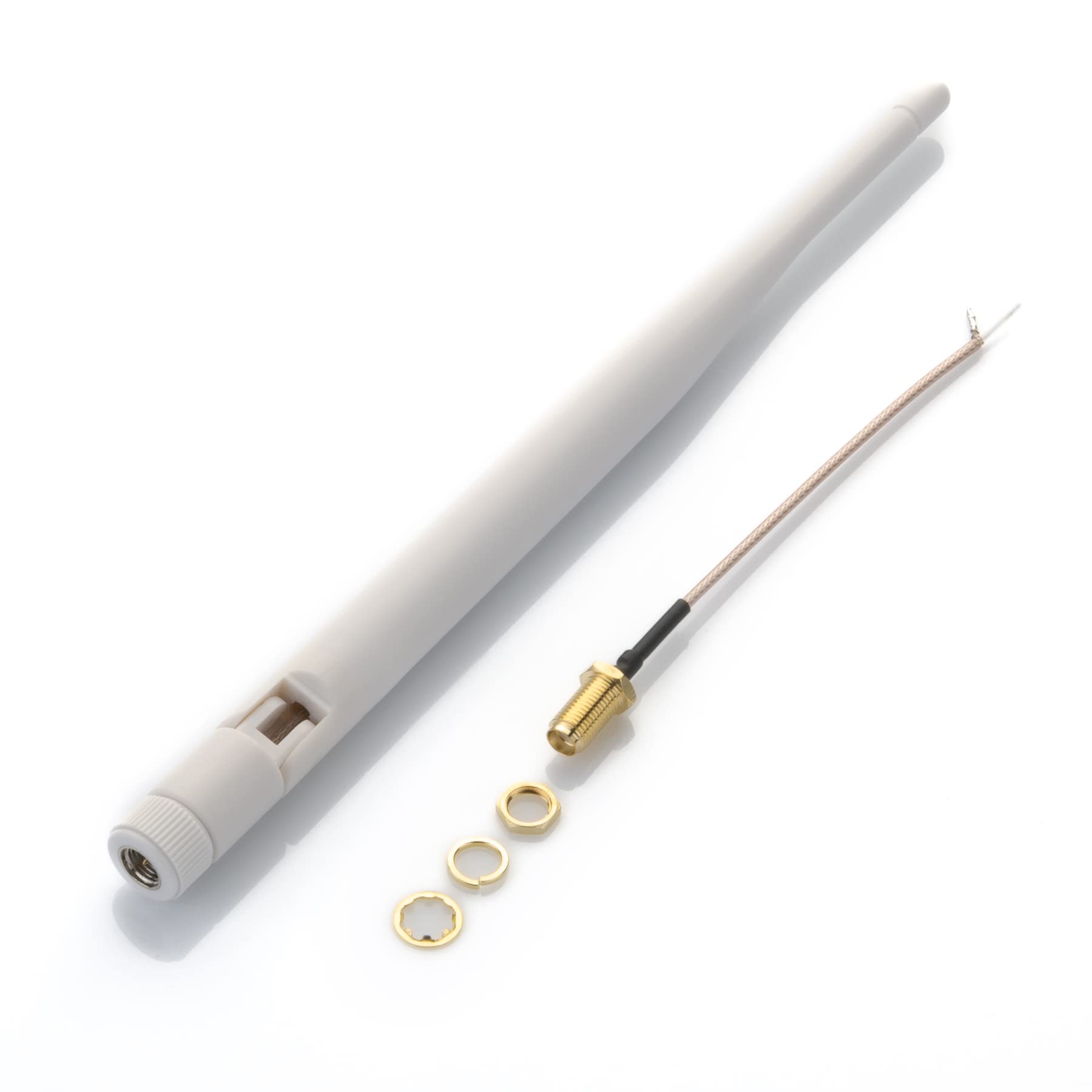 Technikkram 868 MHz Antenna SMA for CCU3 CCU2 Raspberry Pi CUL USB CC1101 GSM for ELV Kit RaspberryMatic pivCCU for Homematic Pigtail Cable (White Tilting and Swivelling 5dBi)