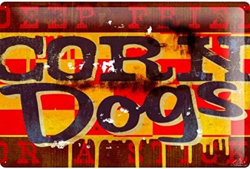 Rebecca Simpson 8x12 Tin Sign Poster M.A. Allen Retro Deco U.S. Corn Hot Dog Diner Restaurant Adverti