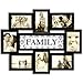 Jerry & Maggie Family Photo Frame 22x17, PVC Picture Frames Collage Wall Decor 9 Opening Wall Hanging For 6x4 Photos 8 Pack, No-Assembly 3D Design Waterproof Memorial Keepsake, Black