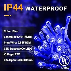 Christmas Lights Outdoor 1000 LED 393.7ft Super