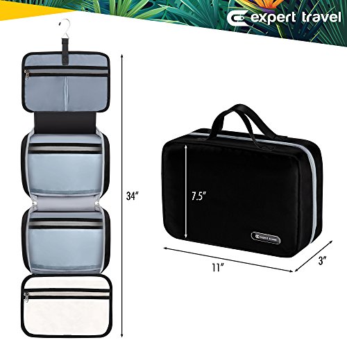 Hanging Travel Toiletry Bag for Men and Women | Makeup Bag | Cosmetic Bag | Bathroom and Shower Organizer Kit | Leak Proof | 2 Sizes - Large (34"x11") & XL Family Size (42"x13") 6 Hanging Travel Toiletry Bag for Men and Women | Makeup Bag | Cosmetic Bag | Bathroom and Shower Organizer Kit | Leak Proof | 2 Sizes - Large (34"x11") & XL Family Size (42"x13")