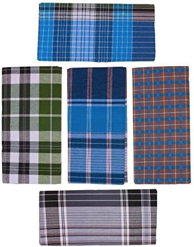 DHRONA Men's Cotton Lungies - Pack of 5 (Multicolour_Free Size)