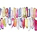 rockcloud Natural Rock Crystal Points Titanium Coated Clear Quartz Sticks Spikes Top Drilled 15 inch Strand,Colorful