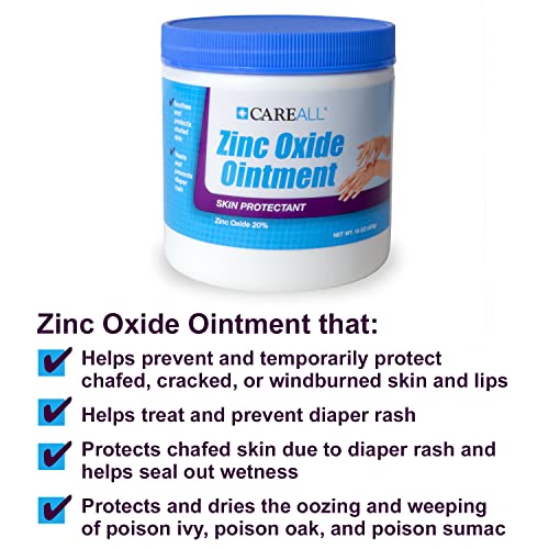CareALL 15 oz Zinc Oxide 20 Skin Protectant Barrier Ointment Provides Relief and Treatment of
