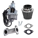 VM22 Carburetor for 125cc 140cc Lifan YX Zongshen Chinese Pit Dirt Bikes XR50 CRF70 KLX BBR Apollo Thumpstar Braaap Atomic DHZ SSR Dirt Pit Bike w/Air Filter Intake Manifold