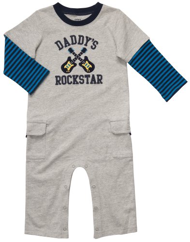 Carter's Infant Long Sleeve One Piece Coverall - Daddy's Rockstar-3 Months