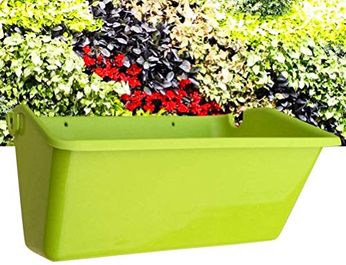 KSTORE Vertical Haken Balkonkasten mit Kräutern Gemüse Kunststoff-Fenster usw,Vert Clair,14 * 17 * 32.5cm