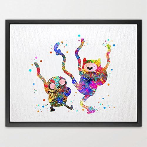 Dignovel Studios 8X10 Jake and Finn Adventure Time Inspired Watercolor illustration Art Print Friendship Quotes print N344